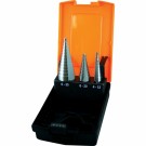 Alcock HSS Sheet Metal Step Drill Set 3 Piece