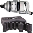 Shinano SI1770T 1 Inch Air Impact Wrench c/w 1 Inch 9 Piece Metric Socket Set