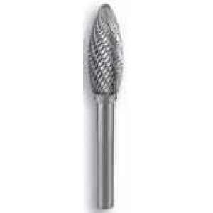 Unikut Flame Shape Double Cut Carbide Burr (1/4 inch Shank - 3/8 inch Head)