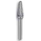 Unikut Tapered Radius End Double Cut Carbide Burr (1/4 inch Shank - 5/16 inch Head)